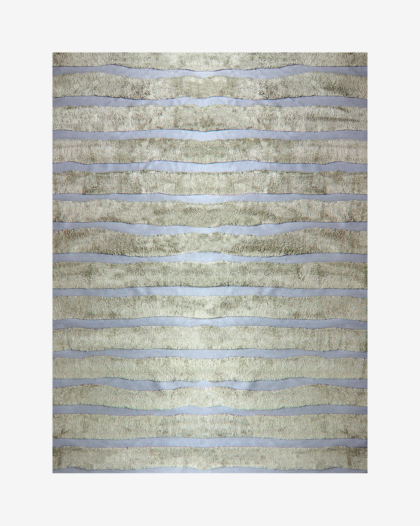 A Bold Stripe Hand Knotted Rug Gulf with bold stripes on a white background