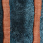 A blue and orange Bold Stripe Hand Knotted Rug Isthmus with high-pile blue stripes