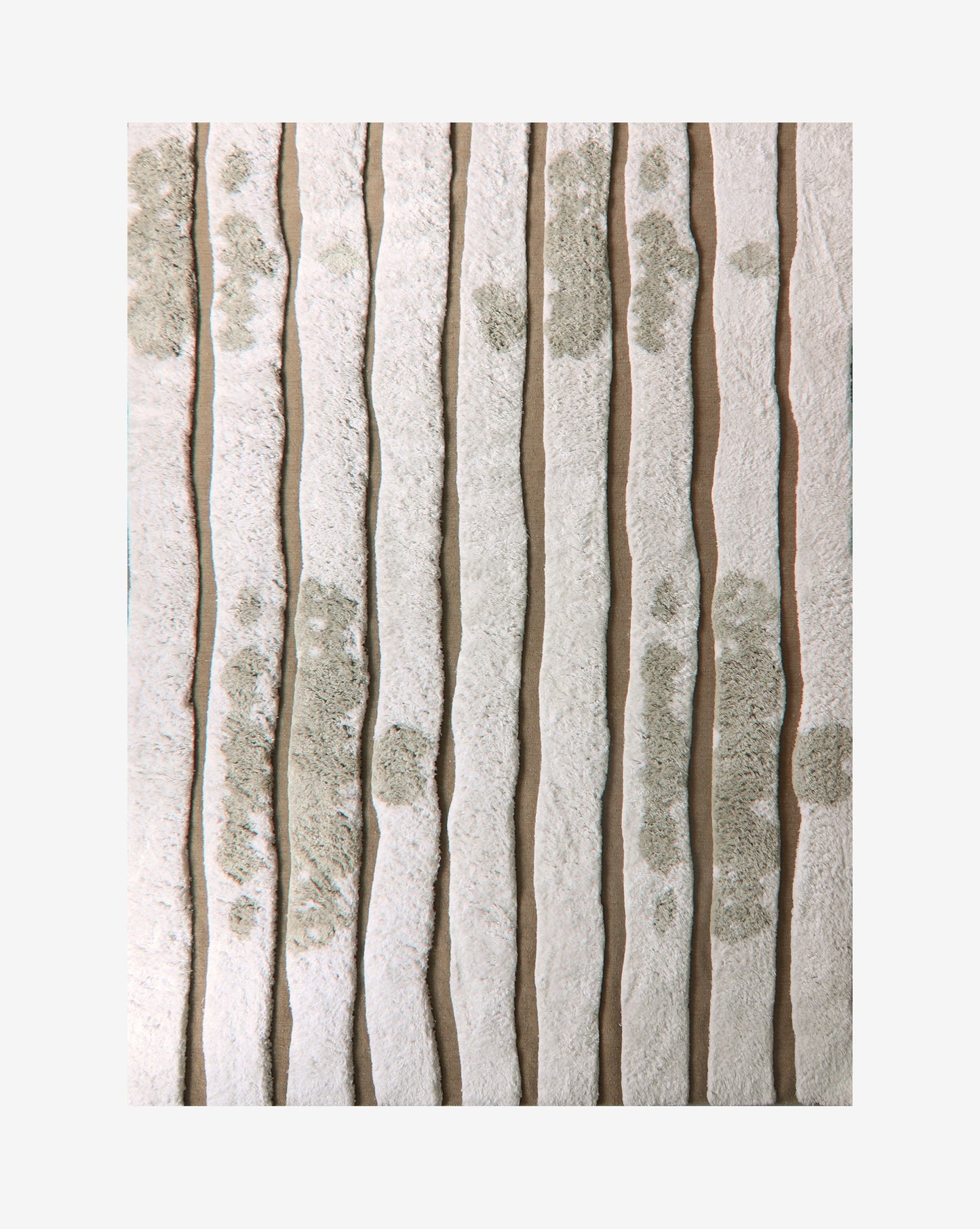 A white tile with Bold Stripe Hand Knotted Rug Sandstone on it