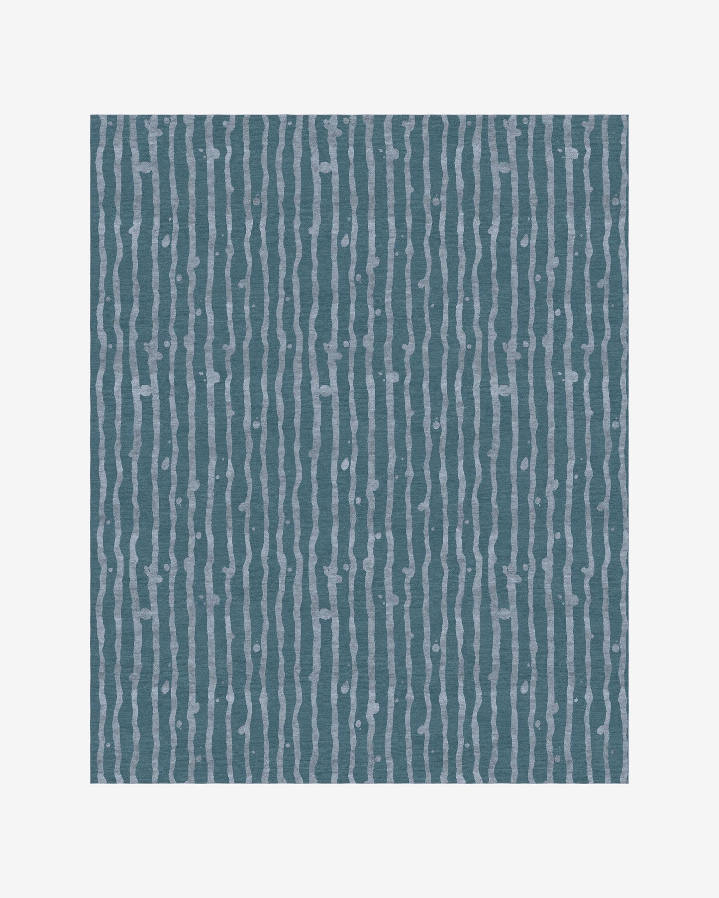 An image of the Drippy Stripe Hand Knotted Rug||Gulf with an aquatic feeling.