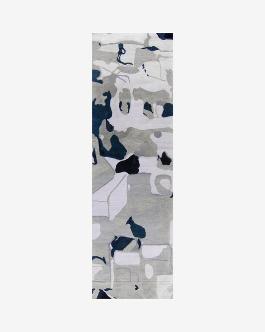 A Medina Hand Knotted Rug with a black and white pattern