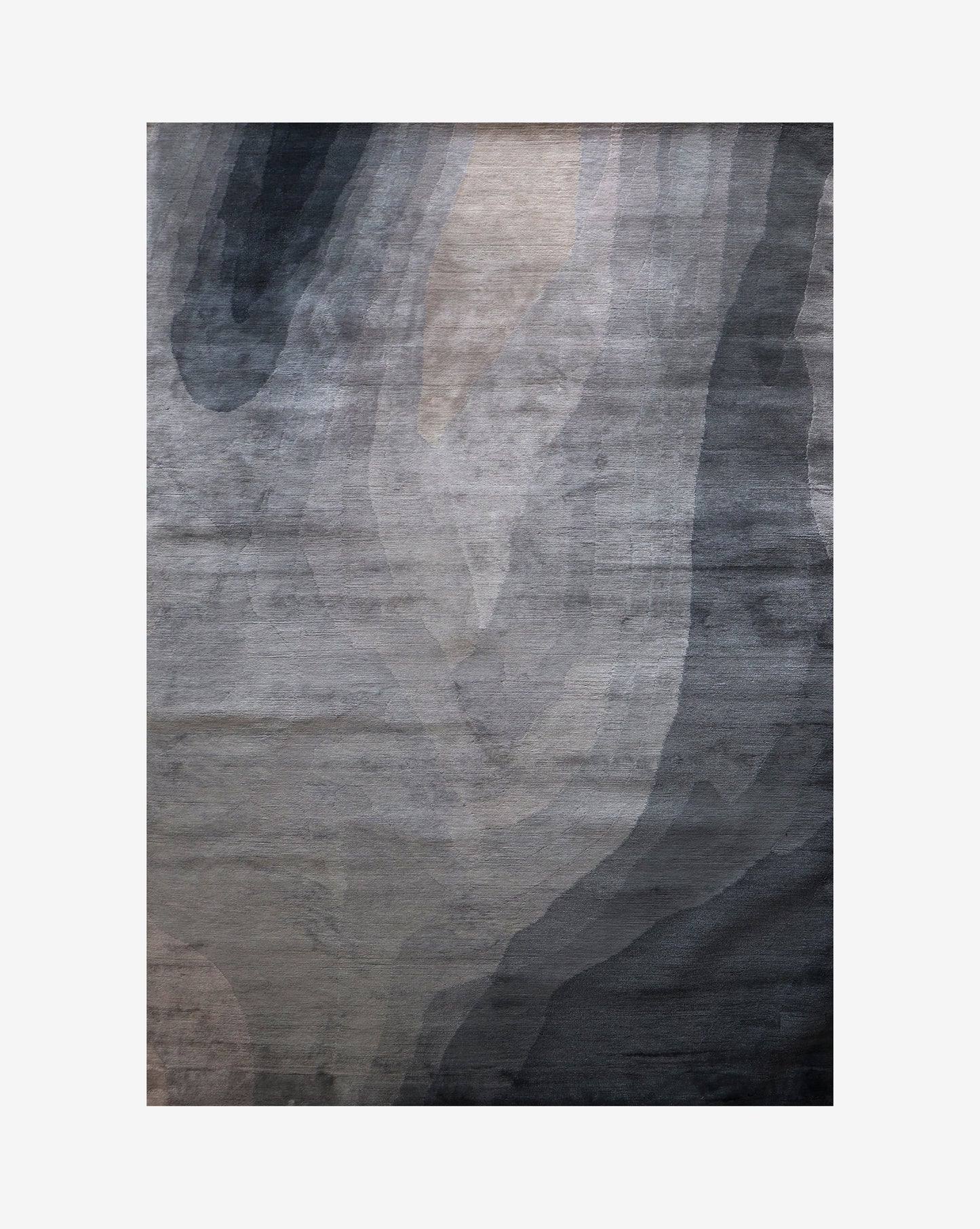 A Progressions Hand Knotted Rug Gulf with a merino wool in Gulf colorway