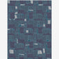 A Quotidiana Hand Knotted Rug with an abstract pattern on a dark blue background