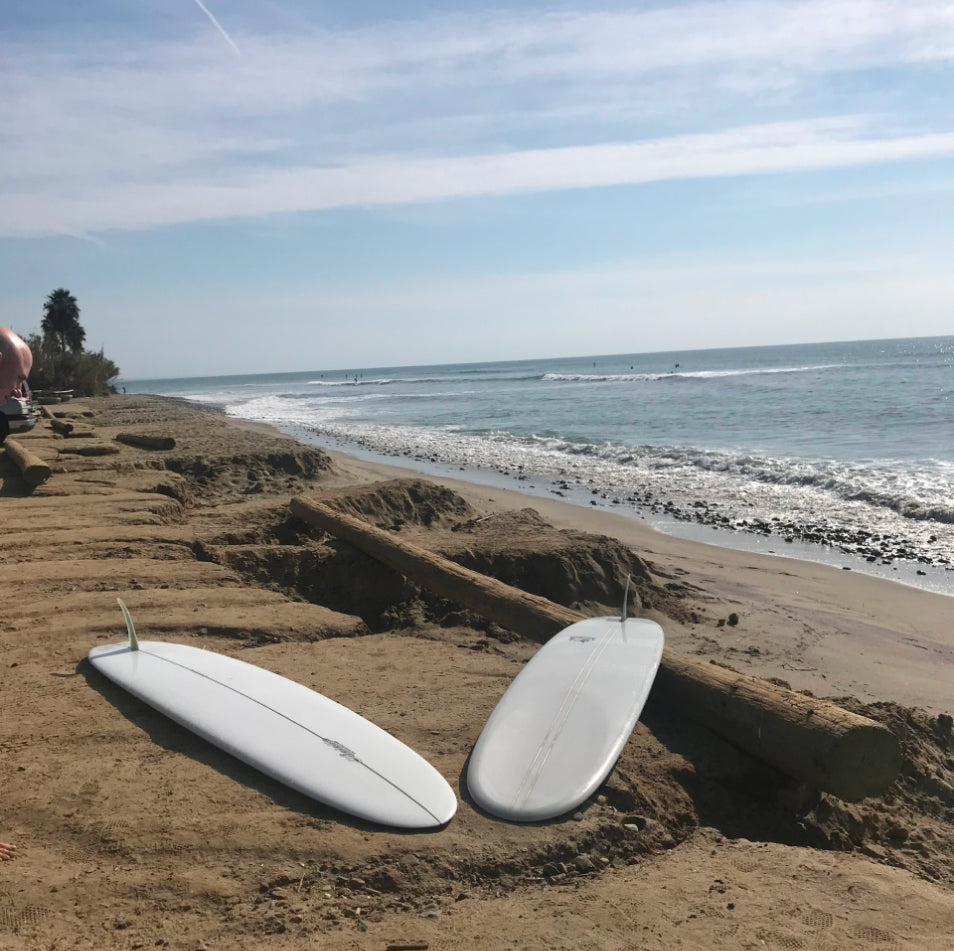 San diego beach with surfboards