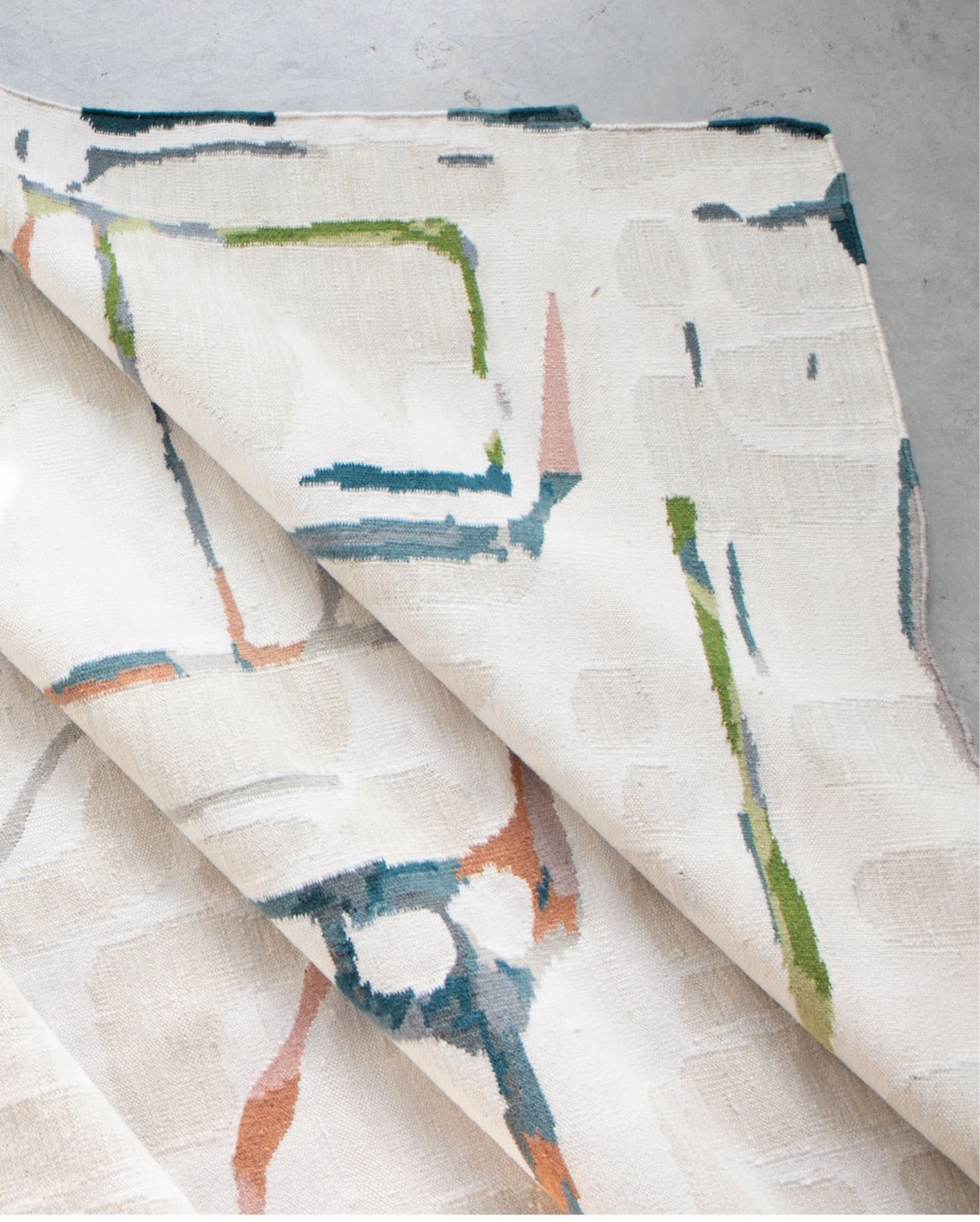 A fabric with a colorful design on it