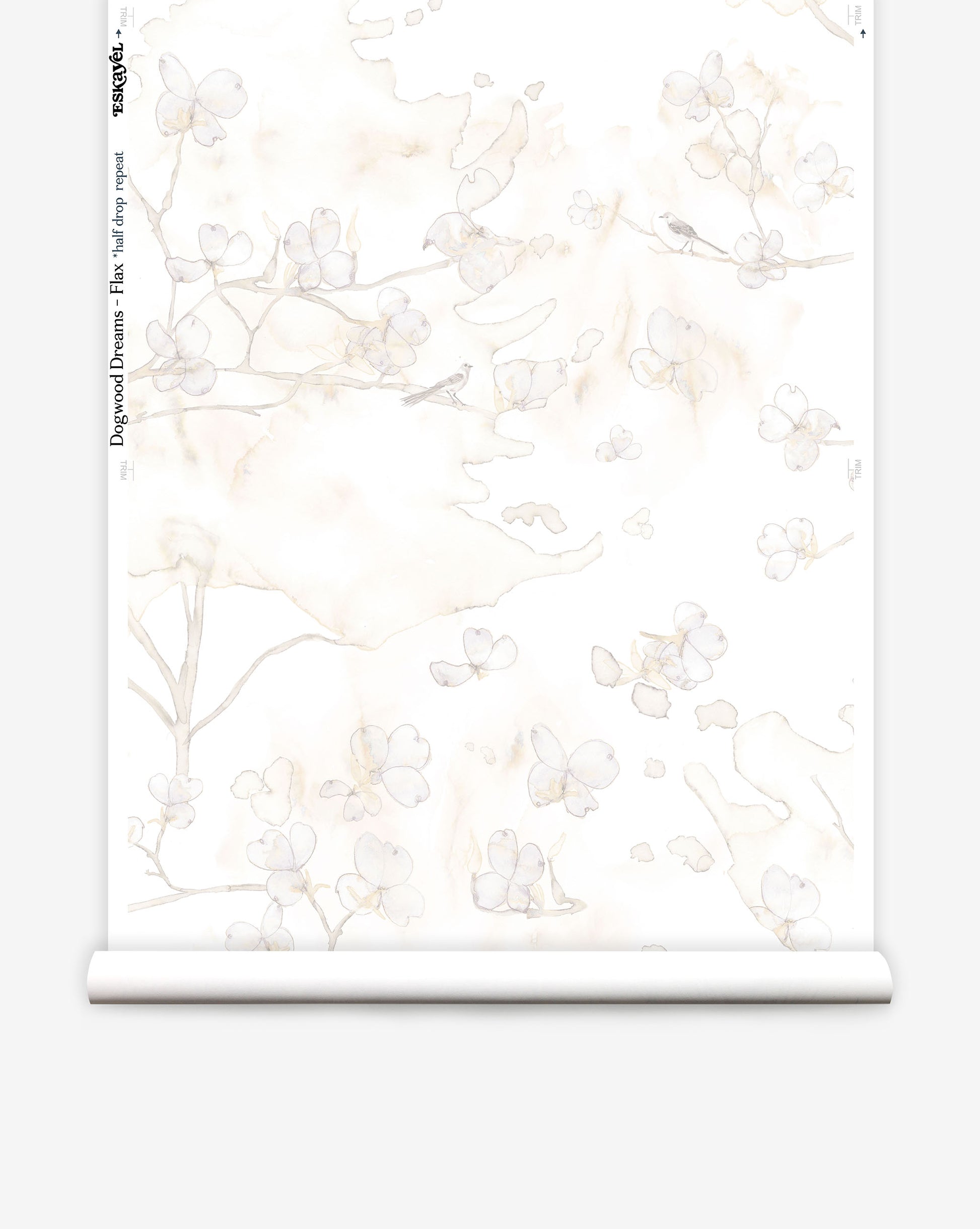 Inspired by the East Coast in springtime, Dogwood Dreams wallpaper in Flax includes beige tones