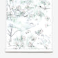 Inspired by nature in spring, Dogwood Dreams wallpaper in Spruce supplies greens, blues, and pinks
