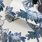 A Topiary Wallpaper Indigo with a watercolor design on it