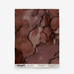 Aquarelle Grasscloth Sample in Earth, featuring a deep brown, abstract ink-wash pattern on grasscloth wallpaper.