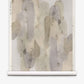 Arcos Grasscloth||Sol is a rolled-up wallpaper featuring an abstract, nature-inspired watercolor pattern in muted gray, beige, and taupe tones set against a crisp white background.