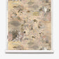A roll of Atoll Grasscloth||Sol wallpaper featuring a hand-painted, watercolor-style underwater scene with fish, delicate coral patterns, and muted pastel colors.