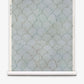 Baby Scallop Grasscloth||Sage wallpaper features a repeating scallop pattern in light green and gray with subtle geometric details on a white background.