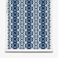 Bali Stripe Grasscloth||Indigo Ikat is a blue and white wallpaper roll featuring a repeating floral and geometric pattern in vertical stripes on a white background, inspired by indigo ikat for an abstract aesthetic.