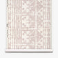 A roll of Banda Grasscloth||Light Peach custom wallpaper featuring a light peach abstract geometric pattern on a white background, displayed vertically against a white surface.