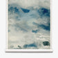 The Empyrean Grasscloth Mural||Cyrrus features abstract watercolor artistry in blue and gray tones, evoking a misty landscape or tranquil water scene—beautifully presented on a white scroll frame. This luxury mural is perfect for creating striking, sophisticated interiors, whether used as an elegant wallcovering or dramatic watercolor wallpaper.