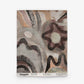 Floripa Grasscloth||Bay woven rug showcases curved, wavy, and circular shapes in understated pink, brown, black, and beige hues—evoking the relaxed flow of surf culture wallpaper. Brand and product information are displayed at the bottom.
