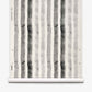 A roll of “Gradient Stripe Grasscloth||Slate” wallpaper, featuring vertical black and gray watercolor stripes on a white background, is partially unrolled and displayed against a plain surface, evoking a subtle nautical vibe with its watercolor-inspired design.