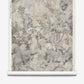 The Inflorescence Grasscloth||Sol features a marbled abstract pattern in muted gray, beige, and green tones, mimicking hand woven grasscloth with subtle swirls and organic shapes.