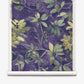 Add lush, modern style to any room with the Plumeria Shadows Grasscloth||Eggplant wallpaper—a roll featuring a botanical pattern of green and yellow leaves set against an eye-catching eggplant purple background, inspired by tropical wallpaper design.