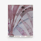 Order a sample of the Travelers Palm Grasscloth Sample||Pomegranate, featuring a hand-woven grasscloth texture with a watercolor palm leaf pattern in shades of deep red and purple.