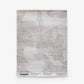 A folded, semi-transparent scarf named “Up for Anything Grasscloth||Pearl” features an abstract botanical pattern with gray shapes and fine horizontal lines. Displayed on a white background, the brand and product details are printed along the bottom edge.