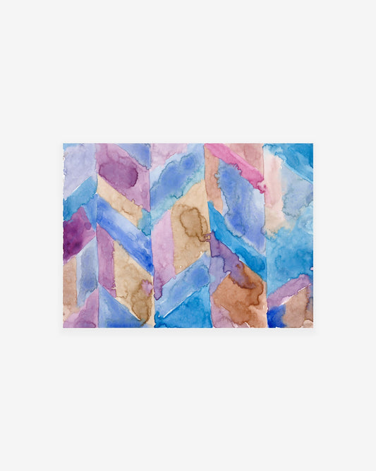A Chevron Print painting by an artist on a white background.