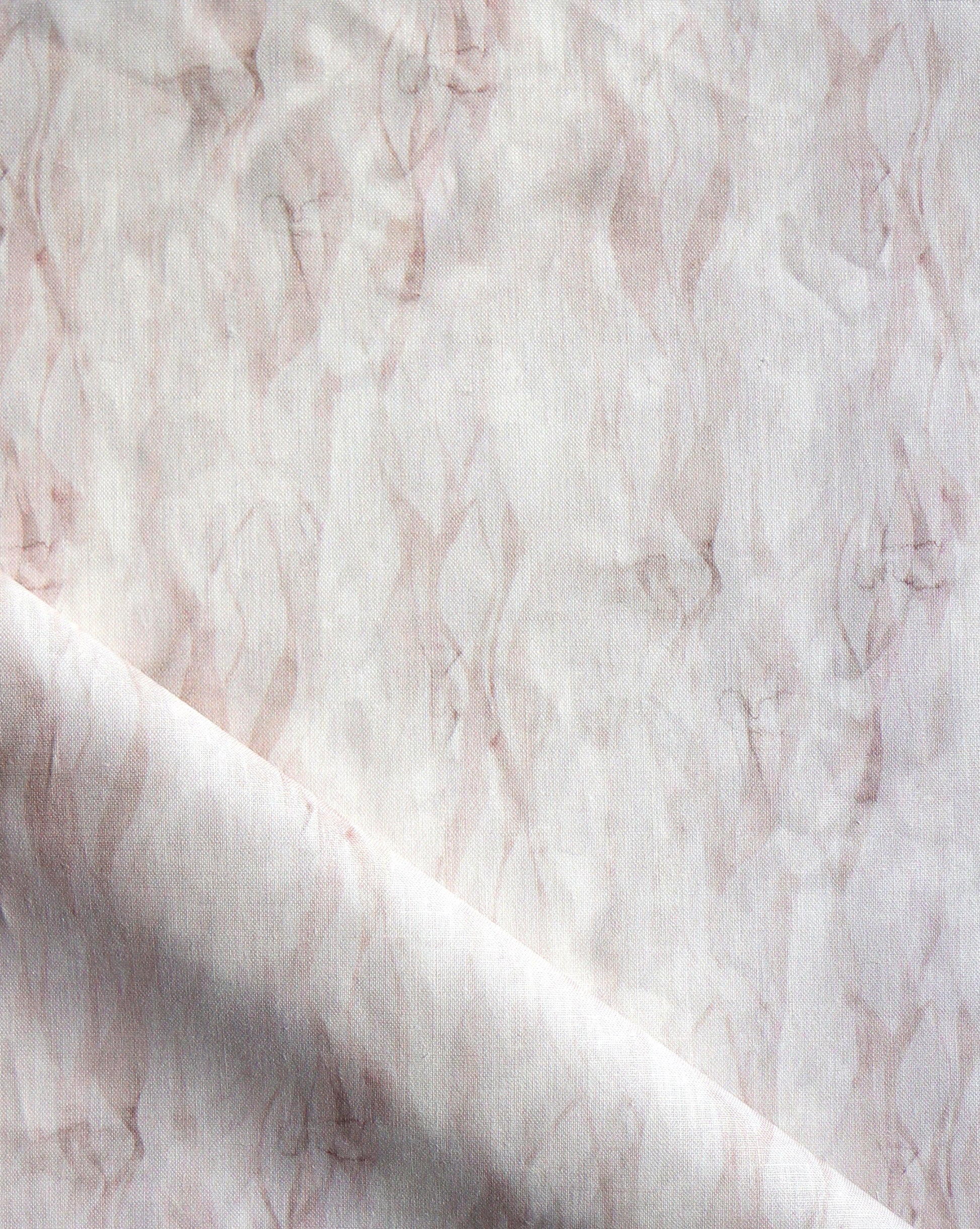 Cascade in Quartz is an Eskayel print for fabric featuring watercolor brushstrokes in pink and beige.