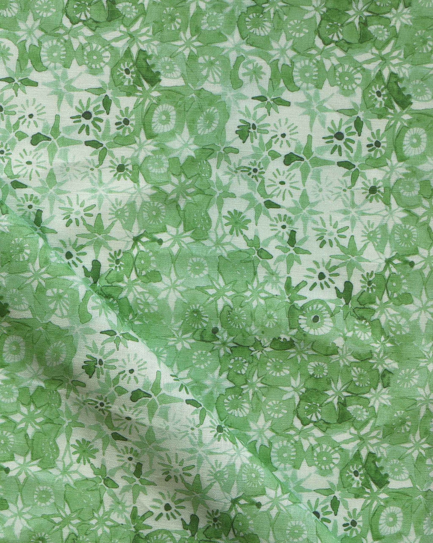Eskayel’s Crochet Lace fabric in Arugula is a micro-print of flowers in a green palette. 