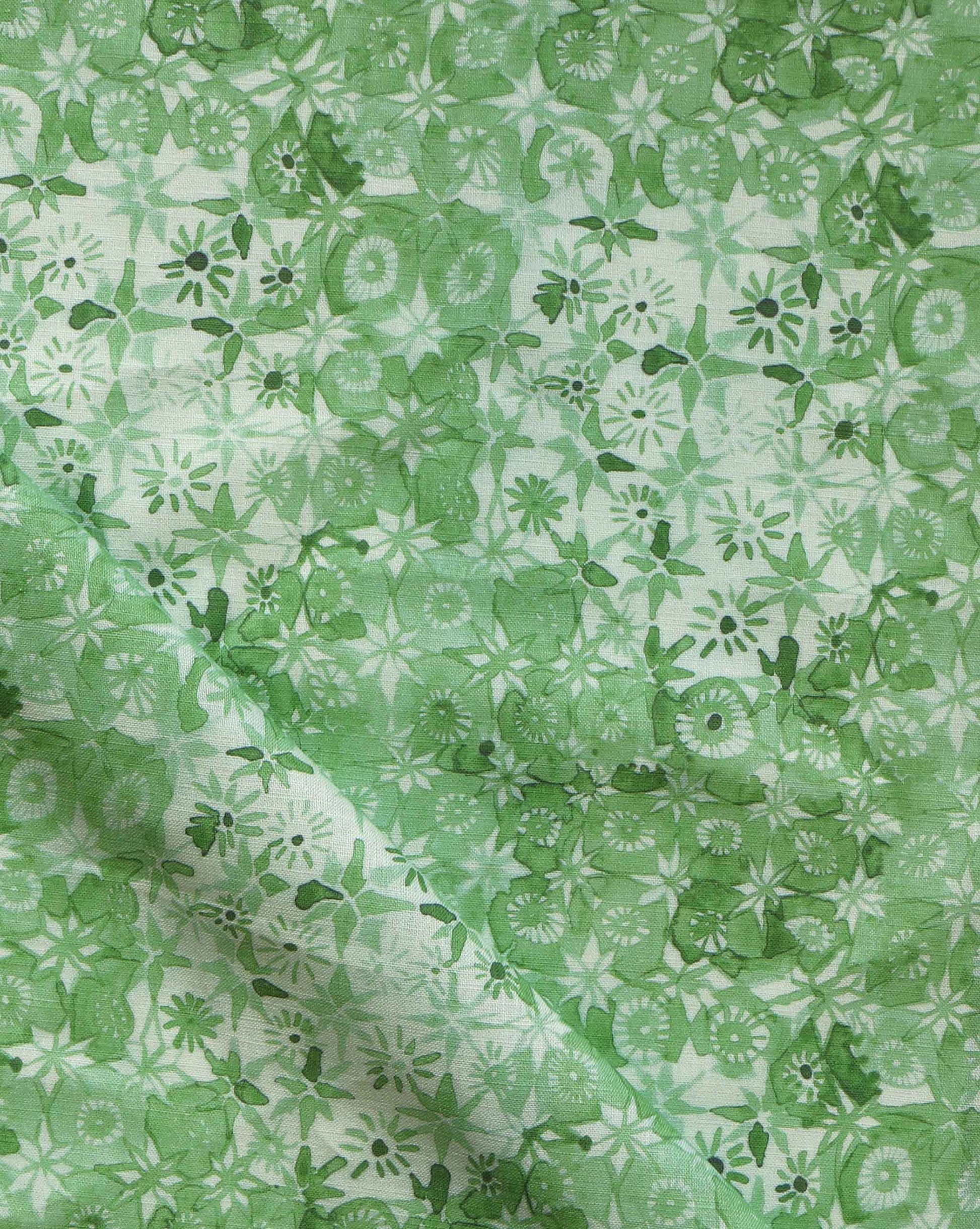 Eskayel’s Crochet Lace fabric in Arugula is a micro-print of flowers in a green palette. 