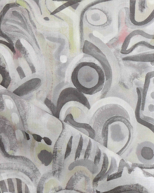 Eskayel Floripa luxury fabric in Dusk interprets an iconic Brazilian landscape into a colorway of grey.