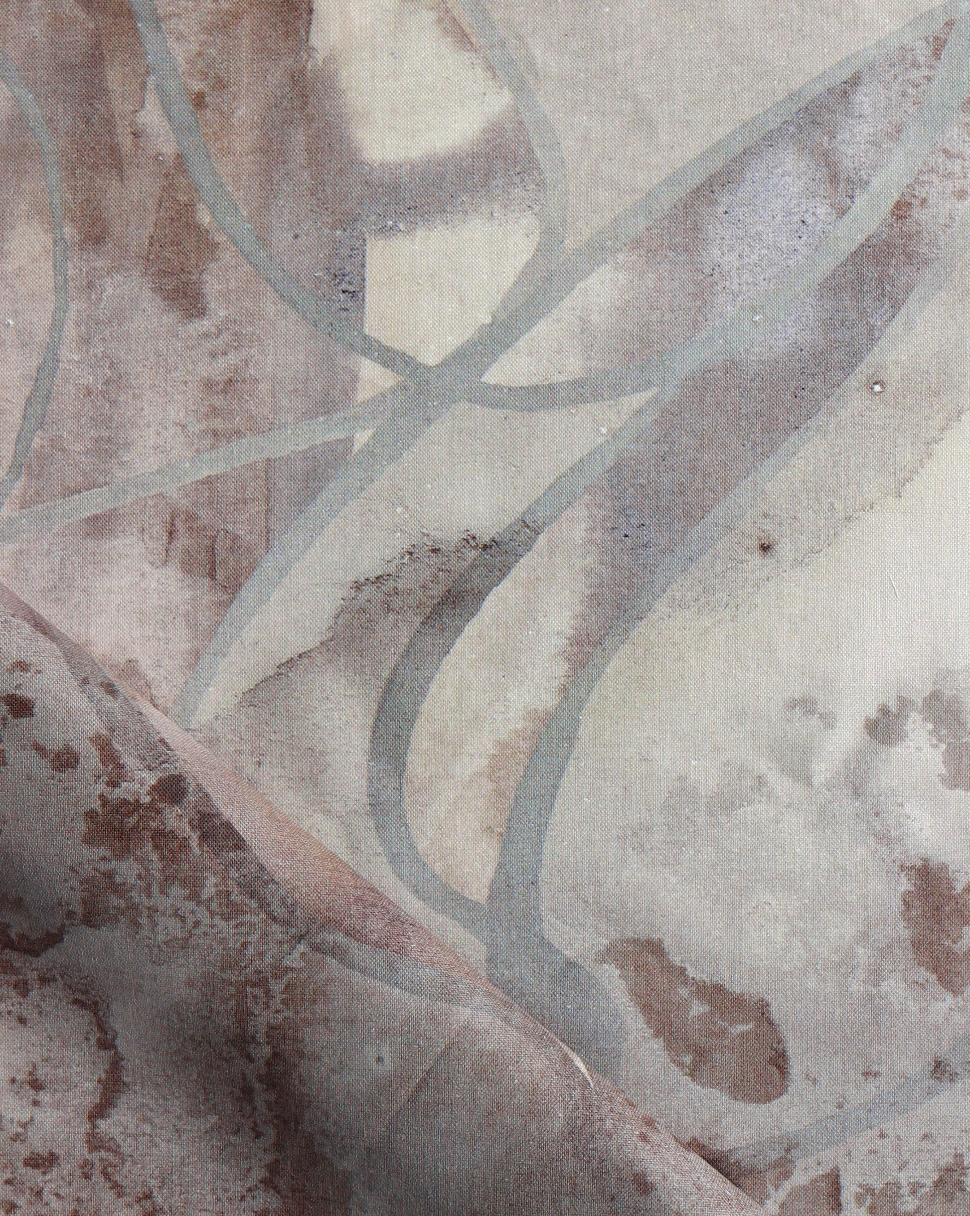 Eskayel Hibiscus Lily fabric in Garnet displays abstract petals in a palette of brown.