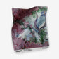 A painting on a piece of Inflorescence Fabric Pomegranate featuring bougainvilleas