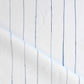 Pen Stripe is an inky riff on classic pinstripes. Made to order as luxury fabric, Indigo is blue on white.