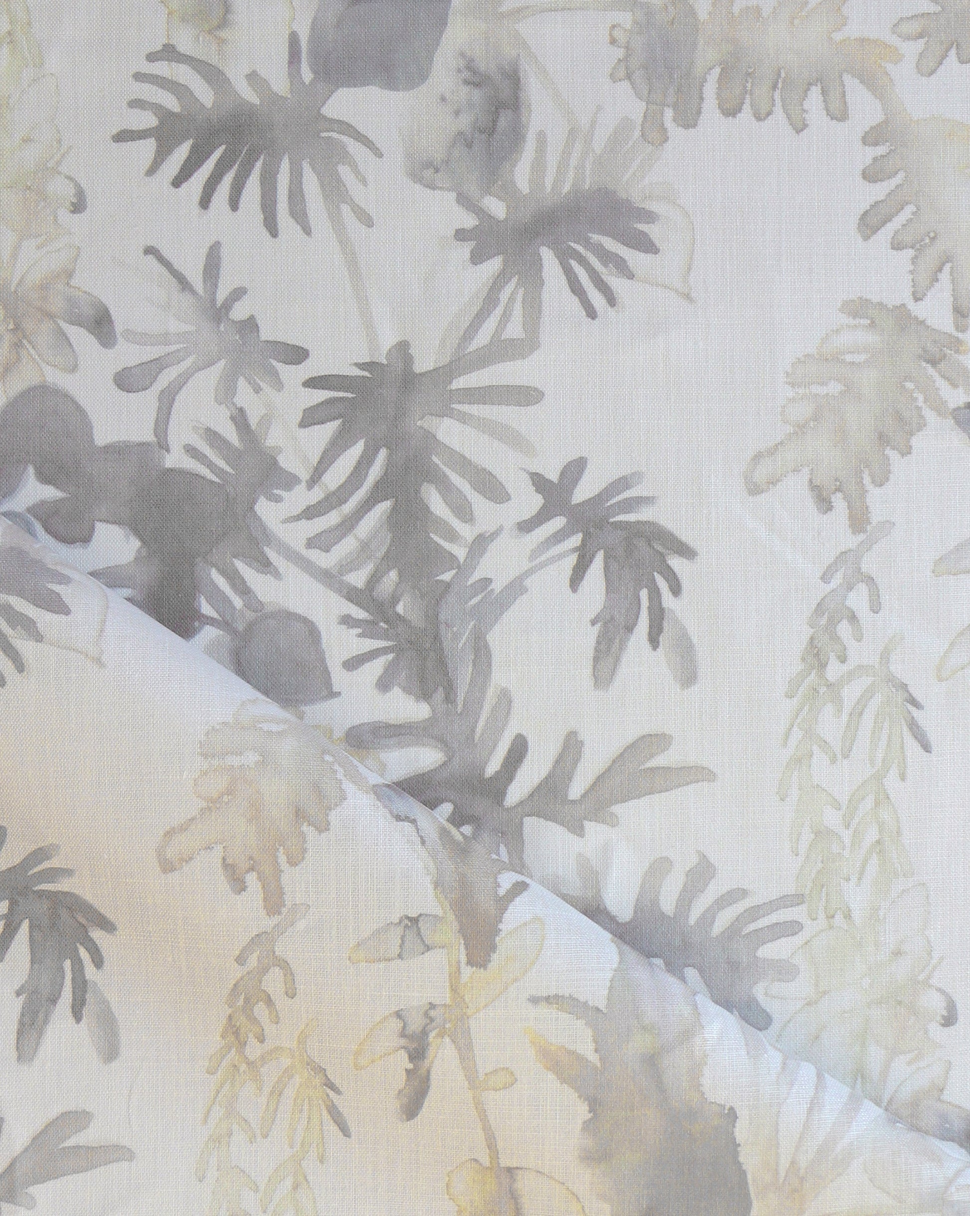 Inspired by the fun of the houseplant, Topiary custom fabric in Flax uses a palette of beige shades.