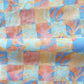 Yaya fabric in Punch — beach-themed graphic botanical fabric in bright pink, peach, periwinkle blue, and pale turquoise | Eskayel