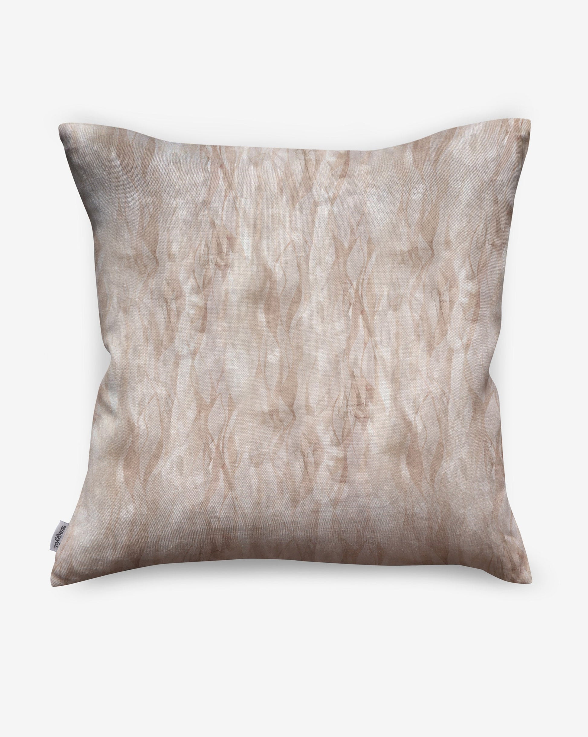 Cascade pillows by Eskayel in the Quartz colorway incorporate beautiful pink and beige tones.