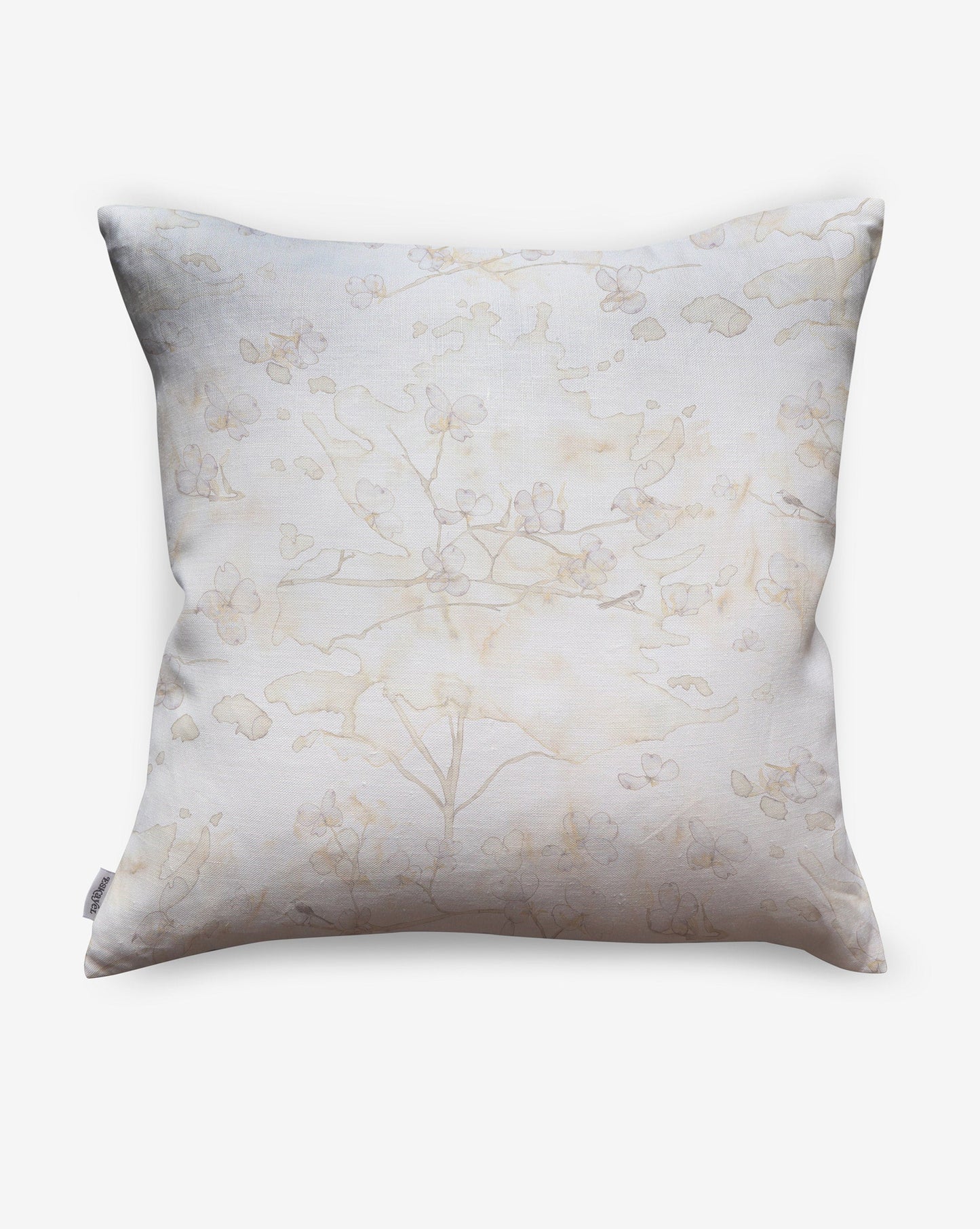 Inspired by spring on the East Coast, Dogwood Dreams pillows in Flax feature beige tones.
