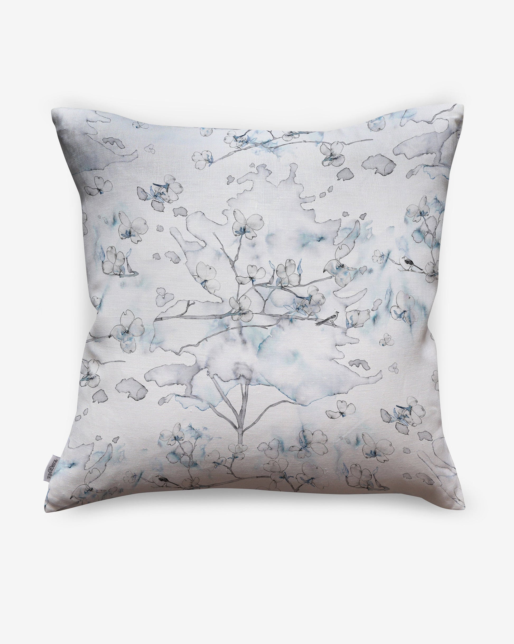 Dogwood Dreams pillows in the blue Indigo colorway take inspiration from East Coast scenes in spring.
