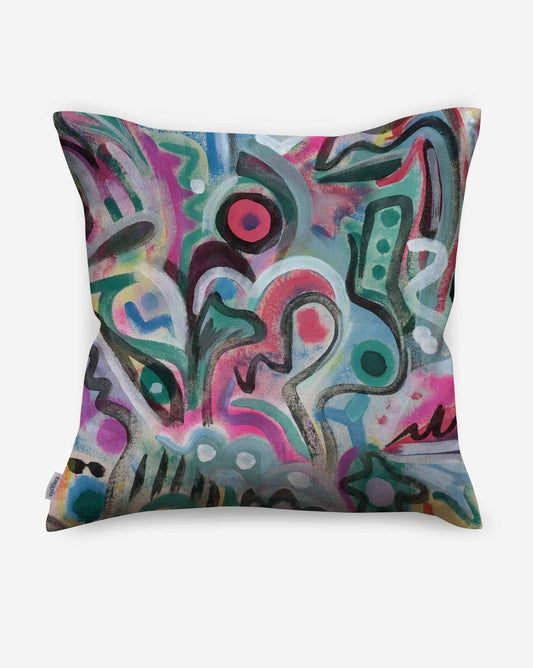 Eskayel Floripa pillows in the Punch colorway offer a bright multicolor palette.   