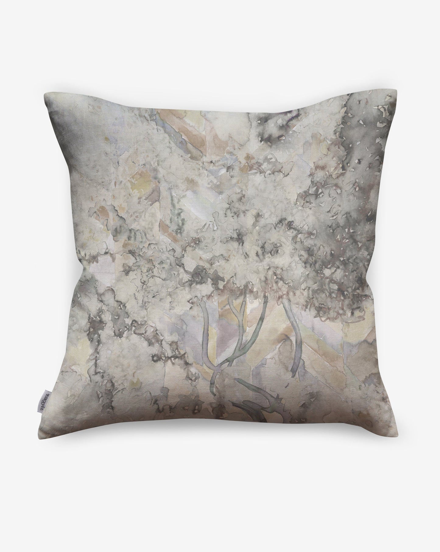 Featuring a floral study on chevrons, Inflorescence pillows in our Sol colorway provide a palette of taupe, tan and grey