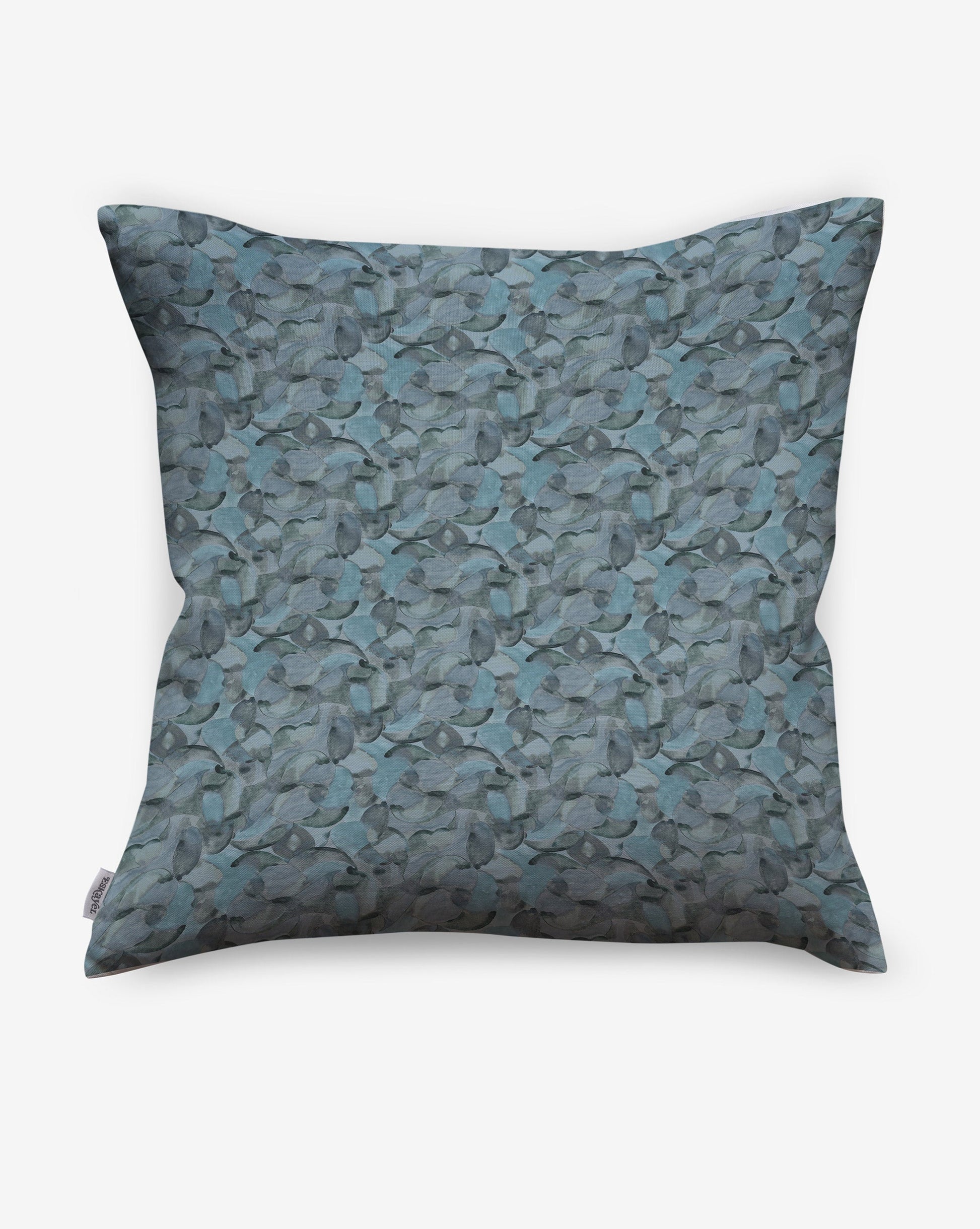 Orbs luxury linen pillows from Eskayel are available in the Lapis blue colorway.