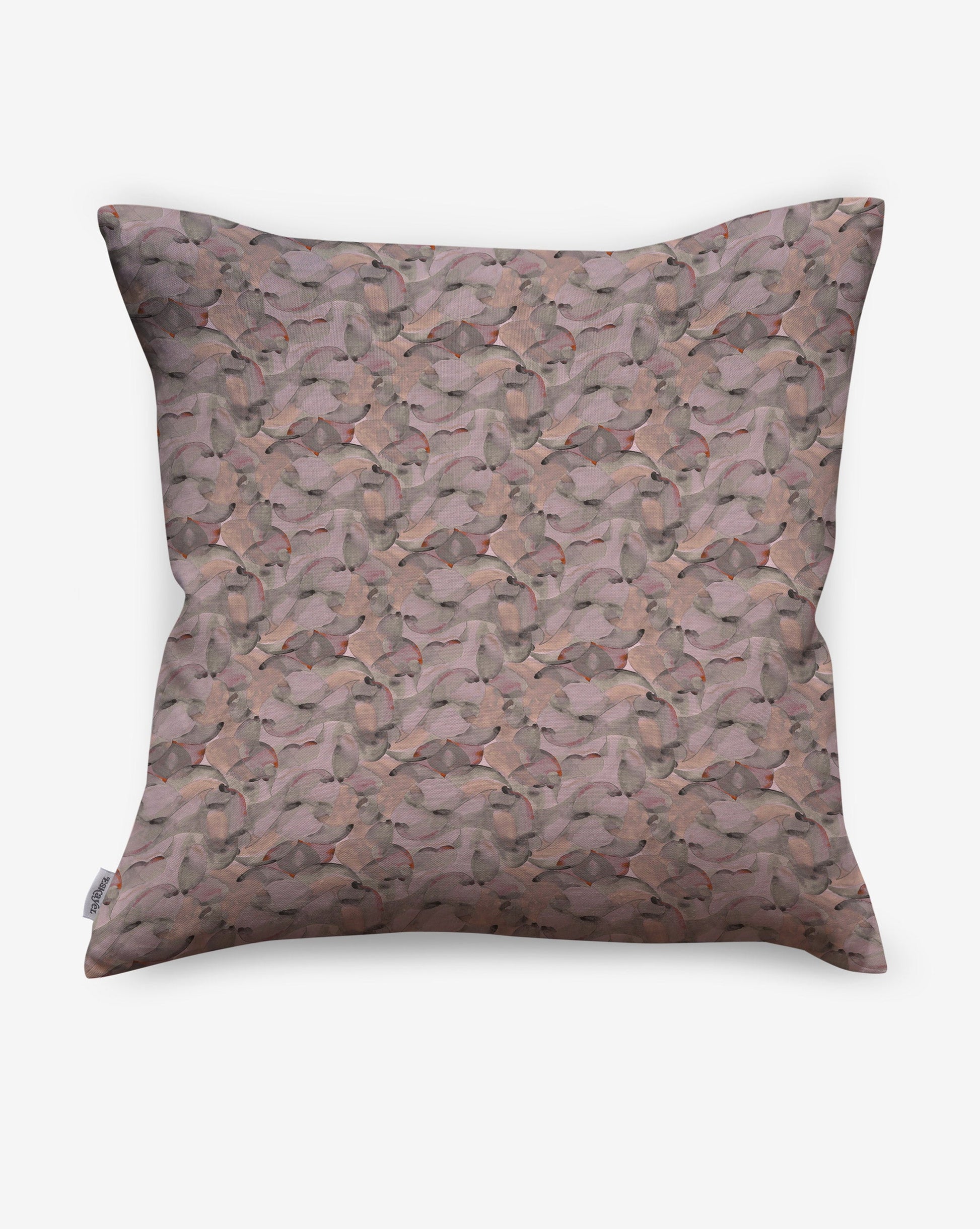 Orbs is an abstract fabric print from Eskayel available as luxe pillows in multicolor Mauve.