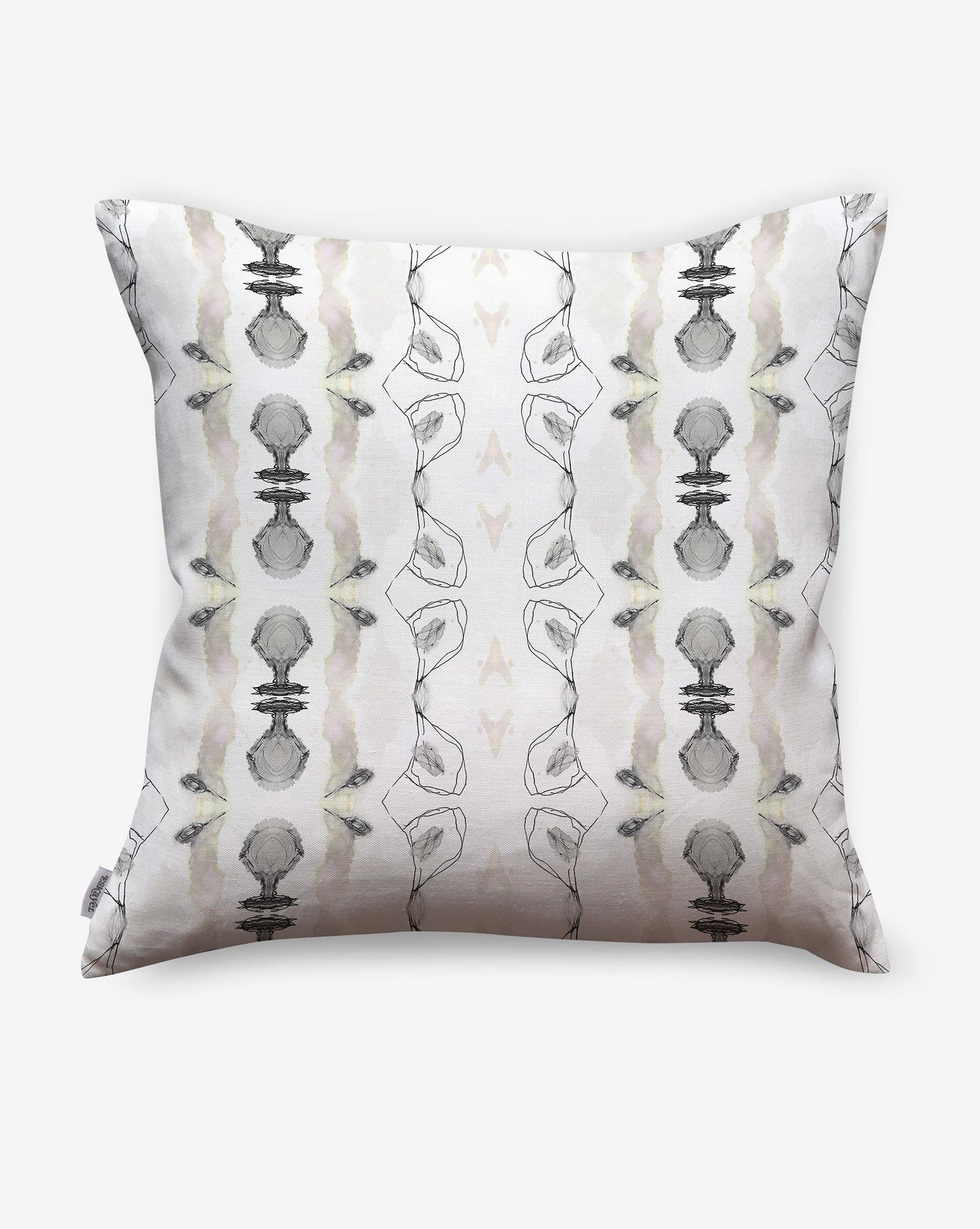 A pillow with a Bali Stripe Outdoor Pillow Sand design made of luxury performance fabric