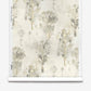 Aionas Silk Wallcovering wallpaper featuring a repeating watercolor print of abstract gray and beige thistle-like plants on paper-backed silk.