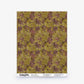 Alhelí Silk Wallcovering | Jasmine features an eco-friendly repeating pattern of dark purple leaves and stems on a muted olive green background.