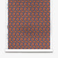 Alhelí Silk Wallcovering in Lobelia: an eco-friendly wallpaper roll featuring a dense, repeating pattern of blue flowers and foliage on a textured burnt orange background.