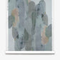 The Arcos Silk Wallcovering||Sage features abstract watercolor brushstrokes in muted green, blue, and beige on a crisp white background, evoking a calm sophistication. Presented as a scroll, this piece highlights the delicate beauty of hand-painted silk and reflects the timeless elegance distinctive to Arcos Silk Wallcovering.