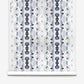 Bali Stripe Silk Wallcovering in Indigo featuring a repeating pattern of dark blue ink-wash shapes and thin, spindly line art.
