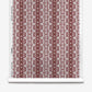 Bali Stripe Silk Wallcovering||Morinda Ikat wallpaper roll featuring a vertical pattern of white and muted red ikat-style motifs with an abstract aesthetic.