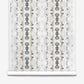 Bali Stripe Silk Wallcovering in Sand features a symmetrical design of gray watercolor shapes and black line-drawn geometric outlines on a neutral background, evoking a sophisticated aesthetic.